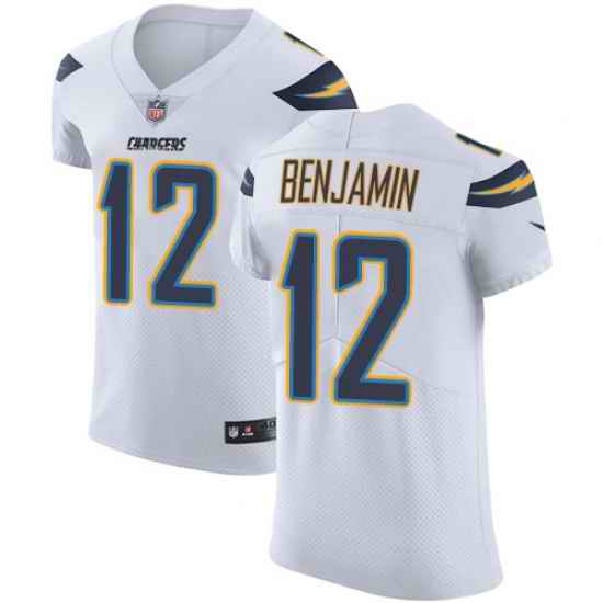 Nike Chargers #12 Travis Benjamin White Mens Stitched NFL Vapor Untouchable Elite Jersey